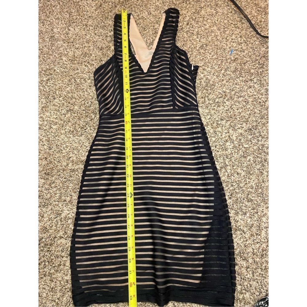 Fab'rik Womens Mini Dress Bodycon Sleeveless Stripe Black Size Small NWT - Picture 9 of 9